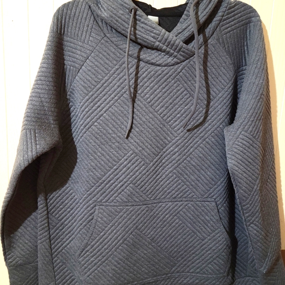 Green Tea Quilted Pullover w/Hood Grey Size Large
